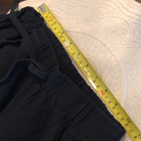 🖤 Linen blend flare bottom high elastic tie waist pocket pants - Picture 5 of 7